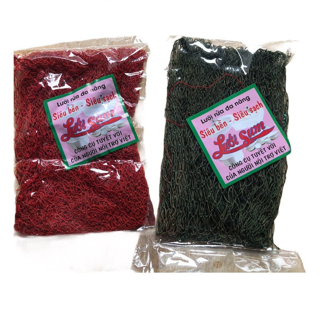 Combo 3 miếng lưới rửa chén bát, cước lưới chùi xoong nồi LƯỚI SUM sắc màu