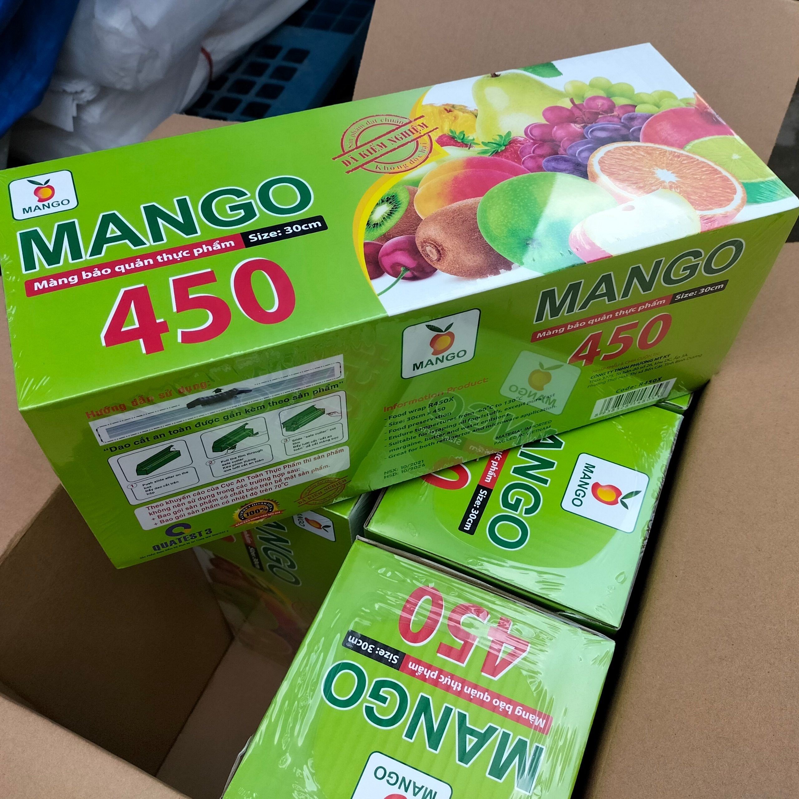 Màng bọc thực phẩm 450 x 30cm MANGO- An Toàn Vệ Sinh Thực Phẩm