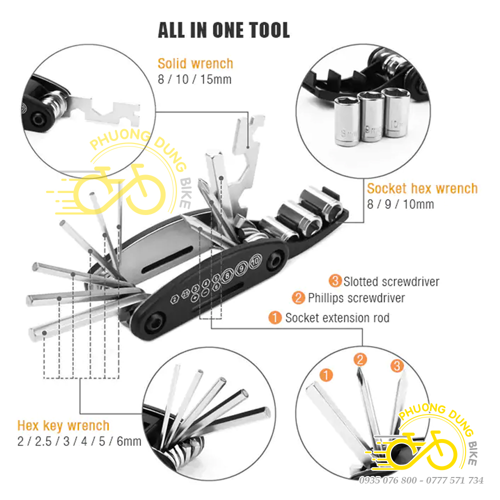 Bộ dụng cụ sửa chữa đa năng 16 món