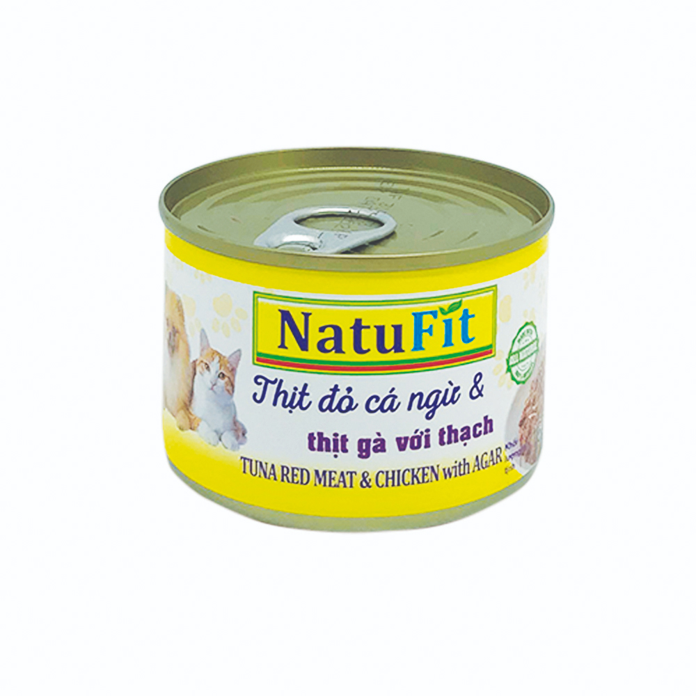 Pate NatuFit Thịt Đỏ Cá Ngừ Cho Chó Mèo -Lon 160g