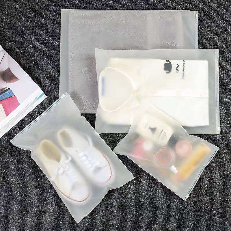 Túi zip nhựa đựng quần áo đi du lịch chống thấm nước, Túi zip đựng quần áo chống mốc chống bụi, Túi đựng giầy dép, quần áo, mỹ phẩm, tất, đồ lót có khóa zip 00647