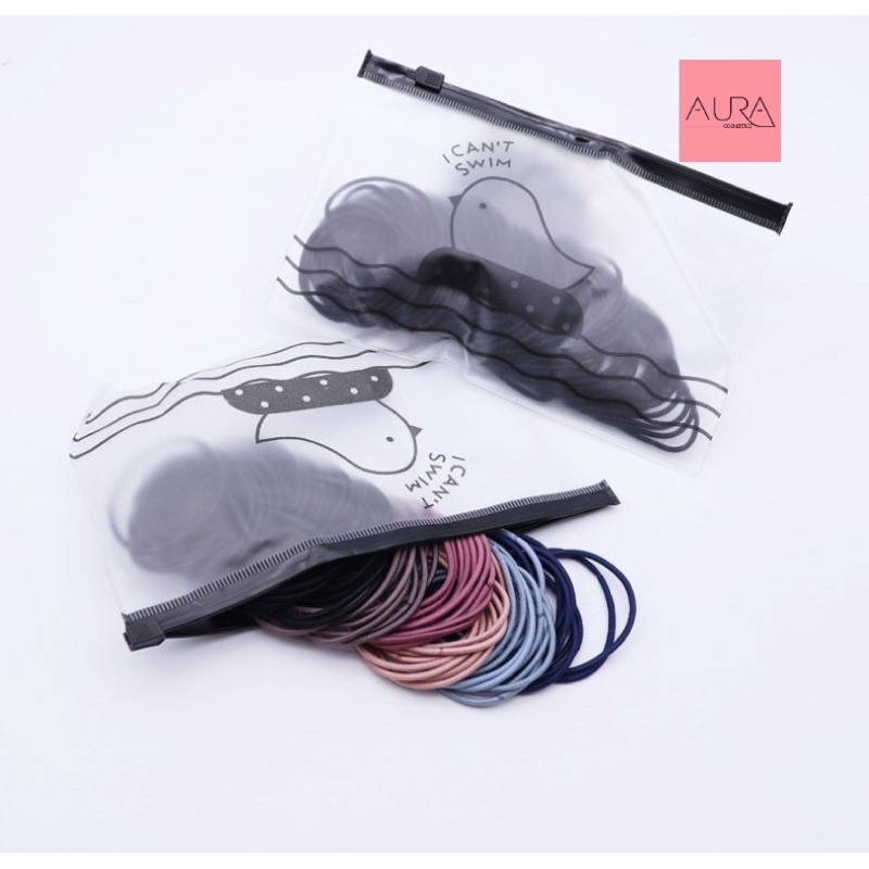 Set 100 dây buộc tóc, dây cột tóc Hàn Quốc siêu xinh