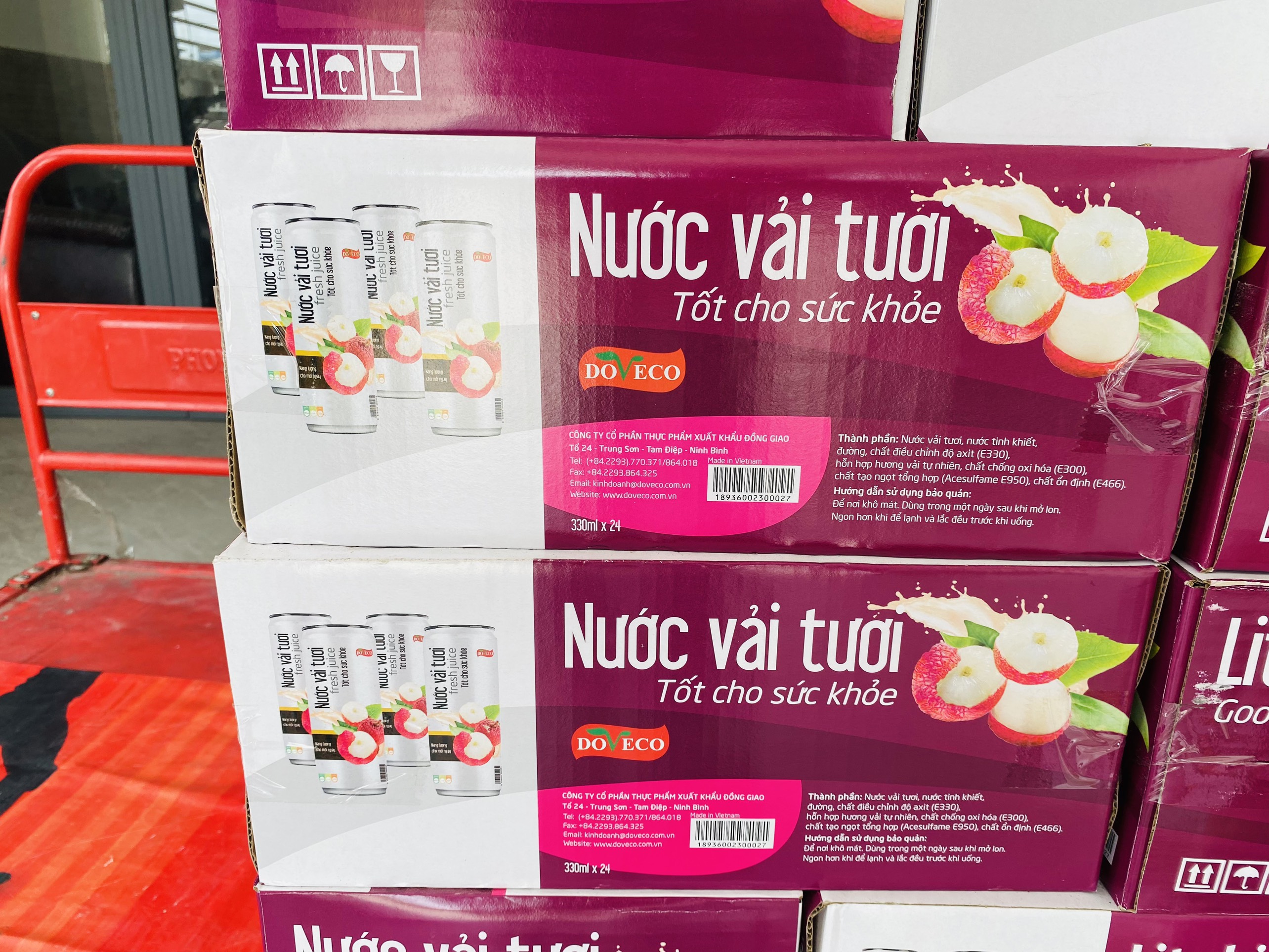 [HCM]Nước Vải đóng lon Doveco 330ml