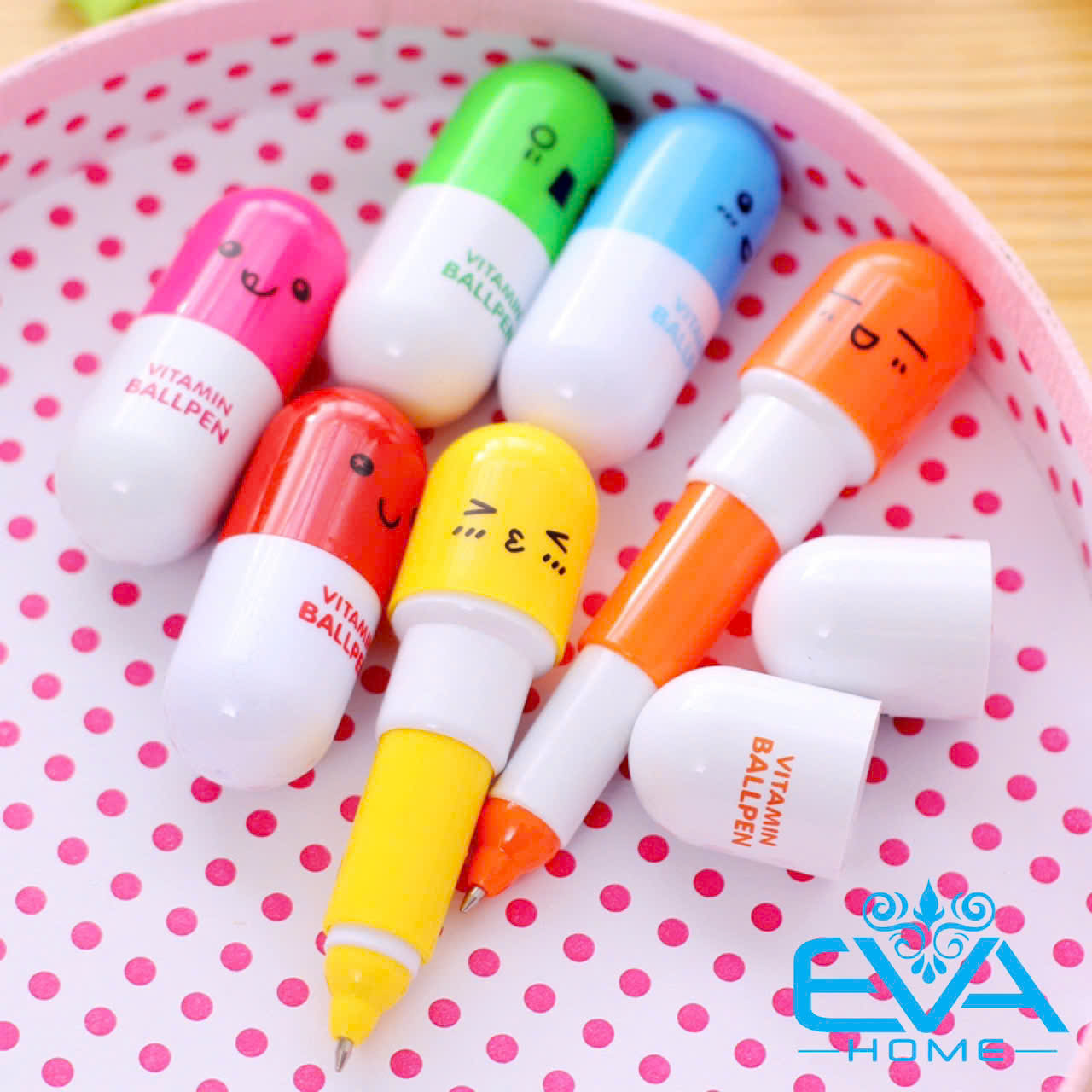 Bô 5 Bút Bi Vitamin Hoạ Tiết Icon Cute