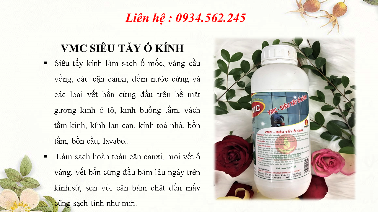 Chất siêu tẩy  ố kính VMC