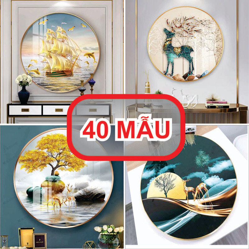 Bộ Tranh Tròn Tráng Gương Pha Lê Cao Cấp H723