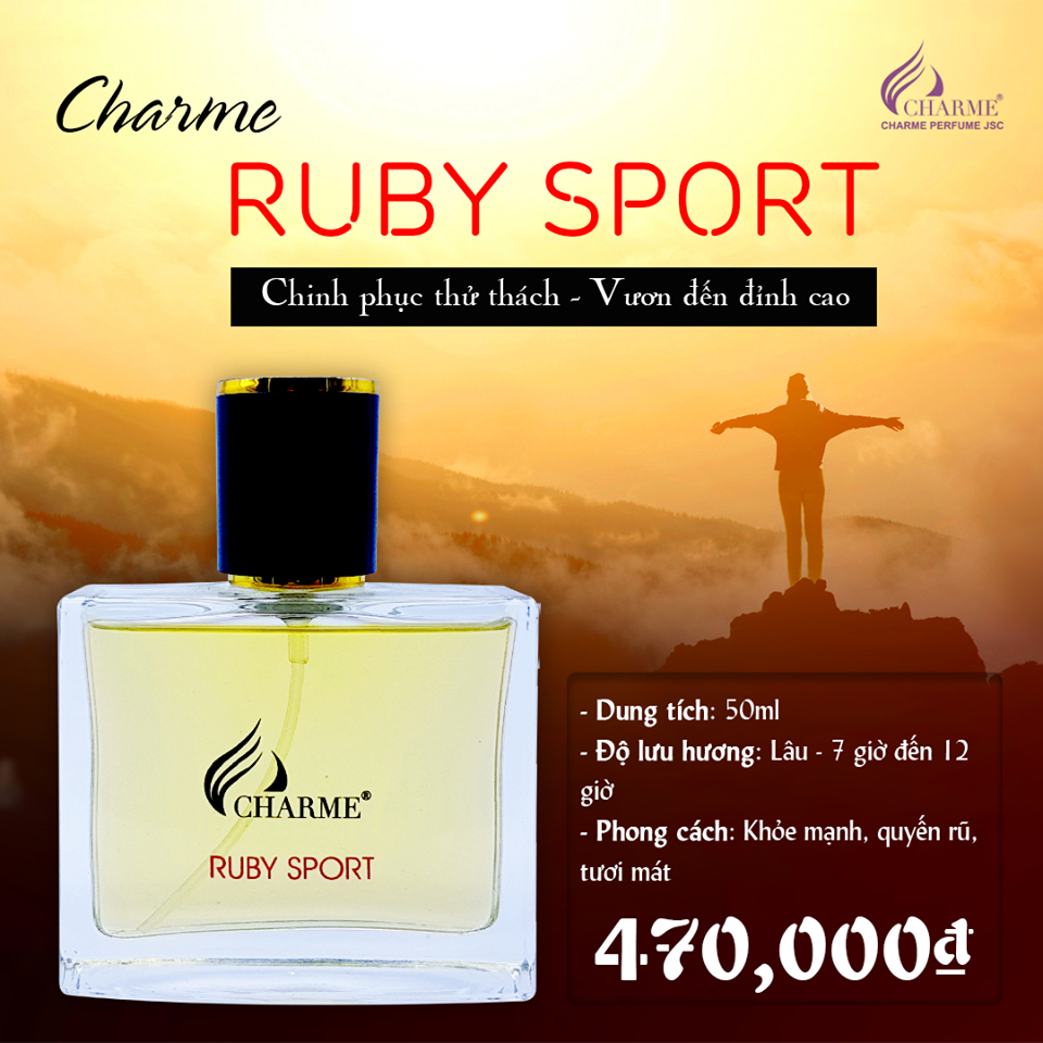 Nước hoa rubi sport char.me - nam tính năng động lịch lãm đầy cuốn hút nước hoa nam