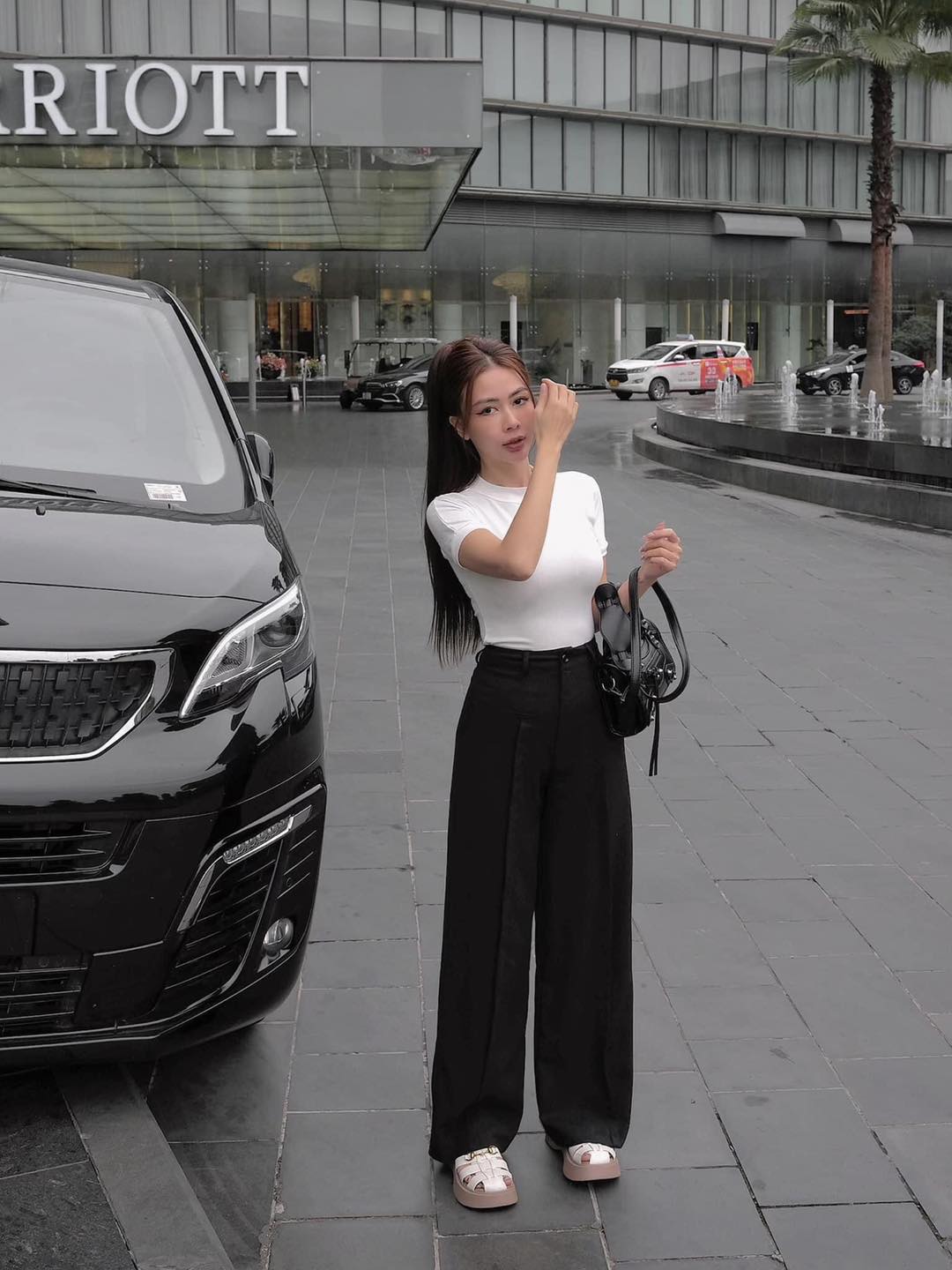 Áo thun kiểu basic cổ tròn tay bo chất thun cao cấp