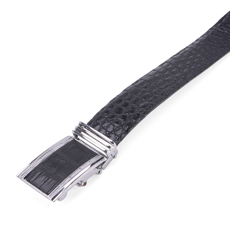 TH4210 - Dây nịt nam da cá sấu  gai đuôi màu đen