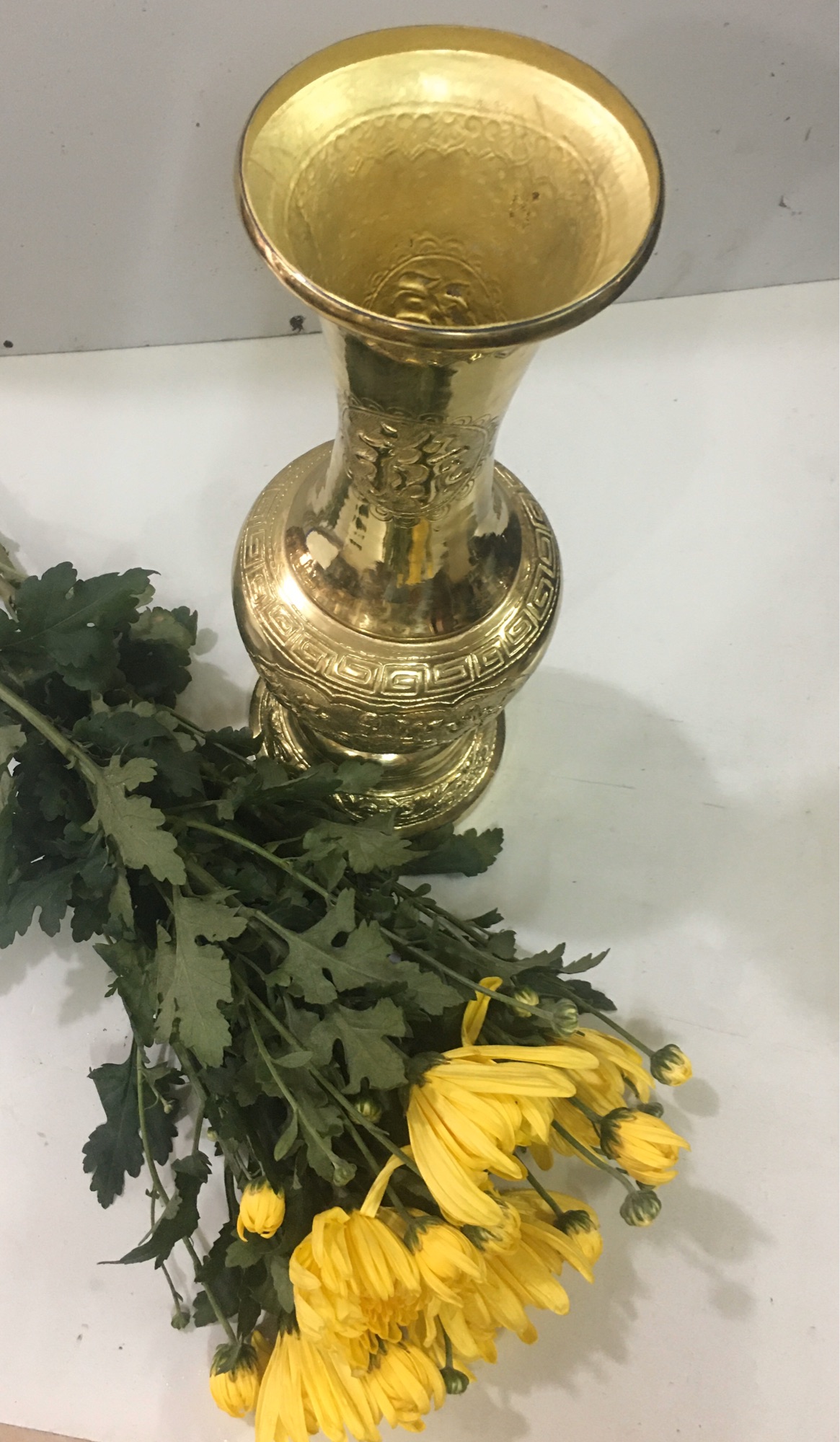 Lọ hoa bằng đồng cao 35cm