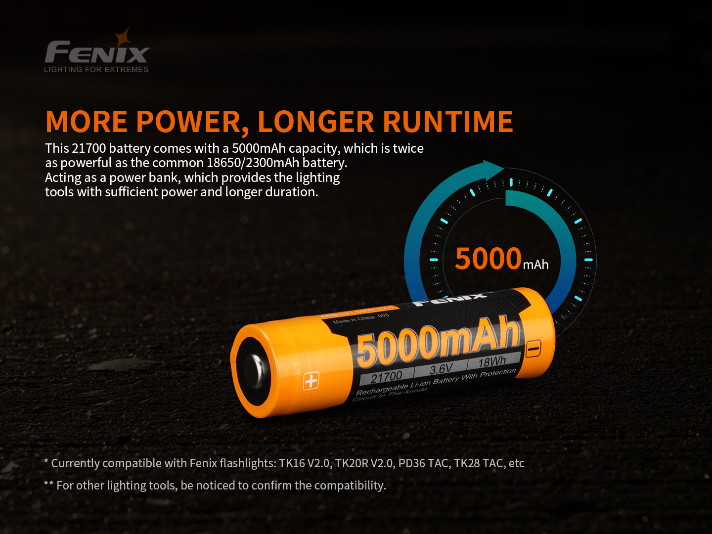 Pin Fenix 21700 ARB - L21 - 5000 V2.0