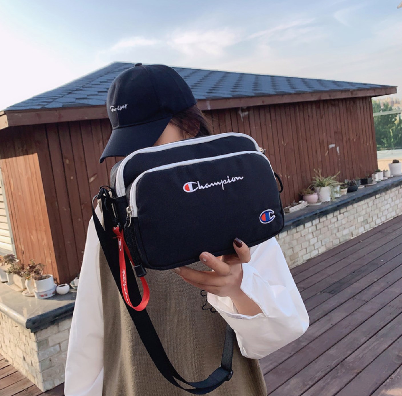 Túi chéo bao tử nam & nữ unisex đeo vai xách đeo bụng đẹp đi chơi, đi học chất canvas CHAMPION VER 2 | balohanghieu