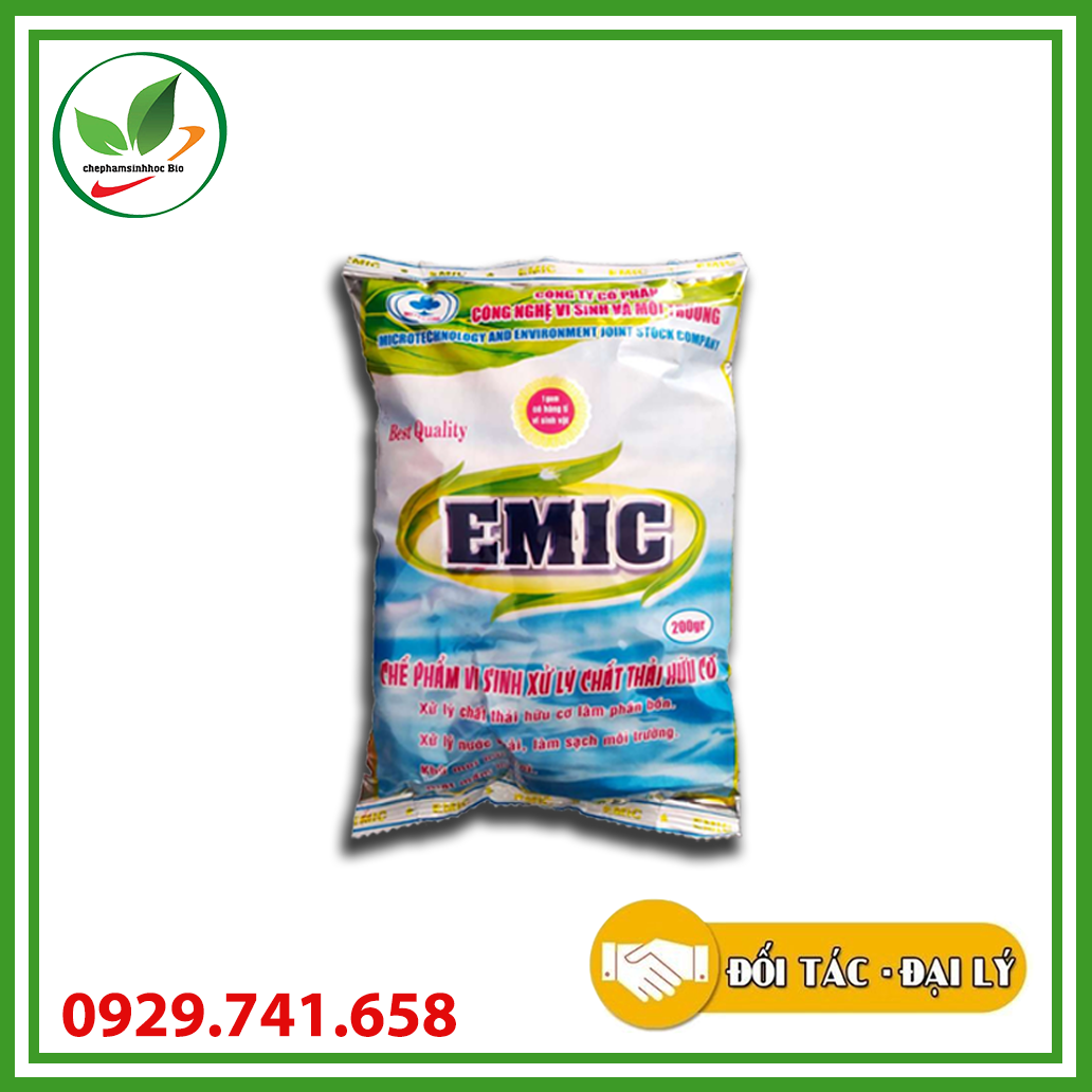 Chế phẩm vi sinh Emic. Chuyên ủ phân cá, ủ đậu tương, ủ rác thải, ủ bánh dầu, xử lý nước thải. Gói 200g