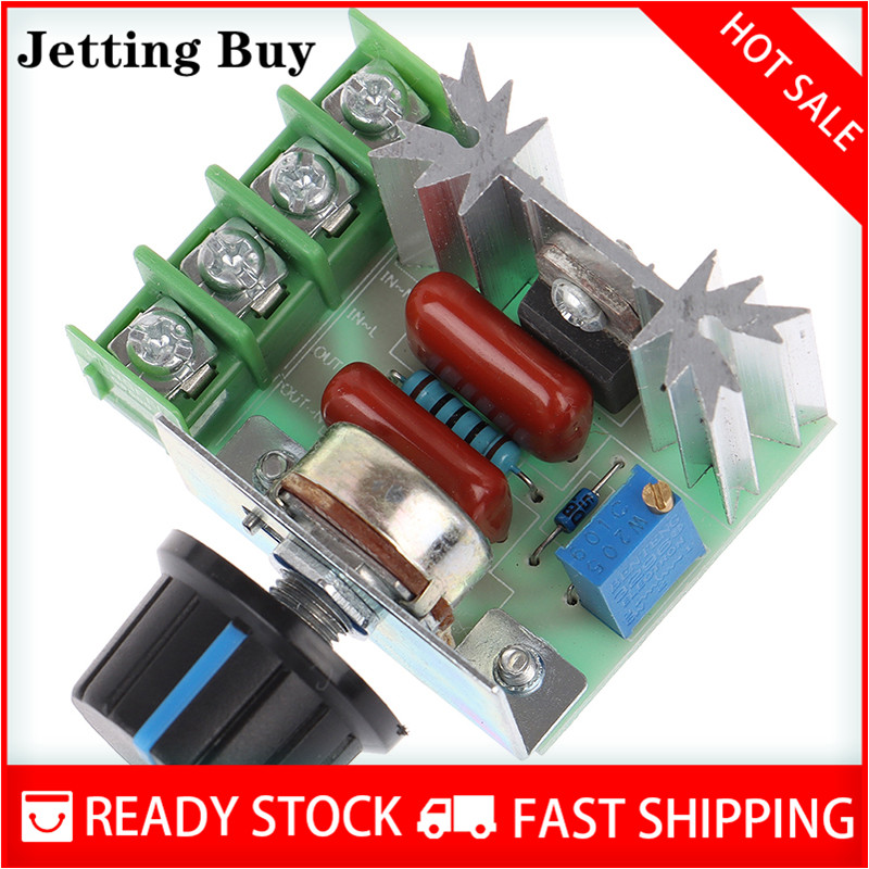 Jettingbuy Bộ điều khiển tốc độ 50-220V 2000W điều chỉnh nhiệt/ độ sáng/ điện áp SCR-INTL