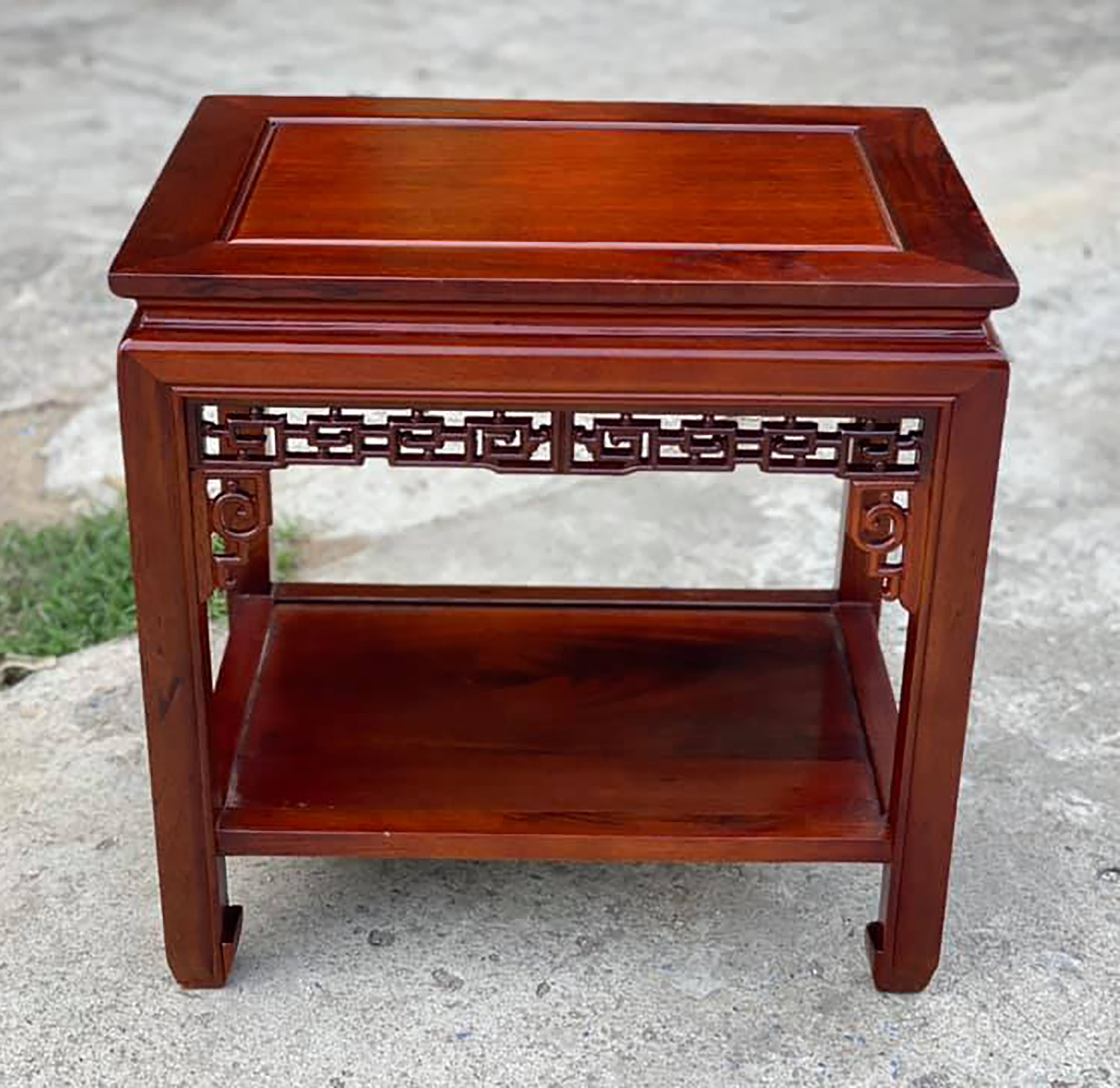 Đôn chữ nhật chiện kê đồ trang trí gỗ gụ mặt 35x50 cao 50,60,70,80cm