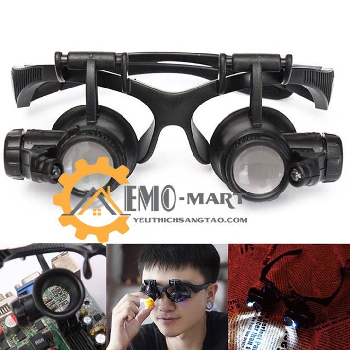 Kính lúp đeo mắt có đèn V2 ( 2 phiên bản )