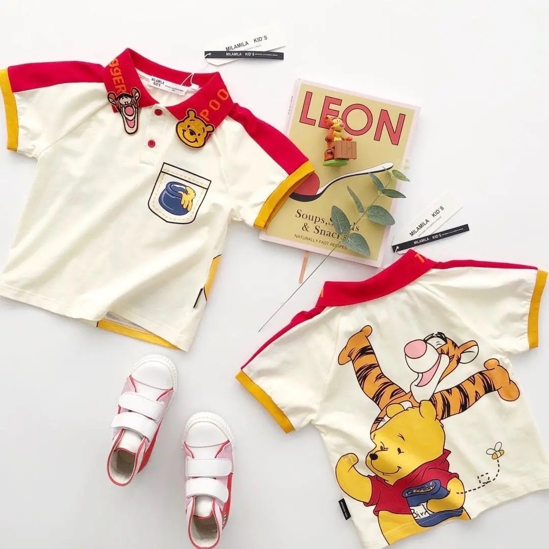 Áo polo họa tiết gấu Pooh