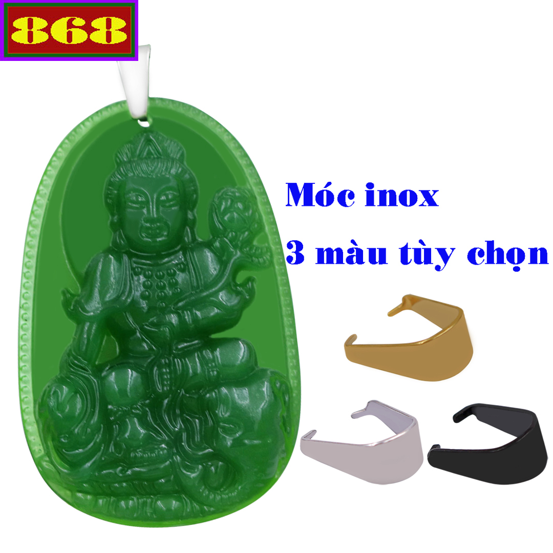 Mặt dây chuyền Phật Phổ hiền thạch anh xanh 3.6 cm MTXA2 - Phật bản mệnh tuổi Thìn, Tỵ - Size nhỏ