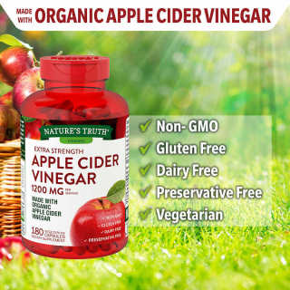 Viên uống dấm táo hữu cơ Nature s Truth Apple Cider Vinegar 1200 mg., 180 Capsules thumbnail