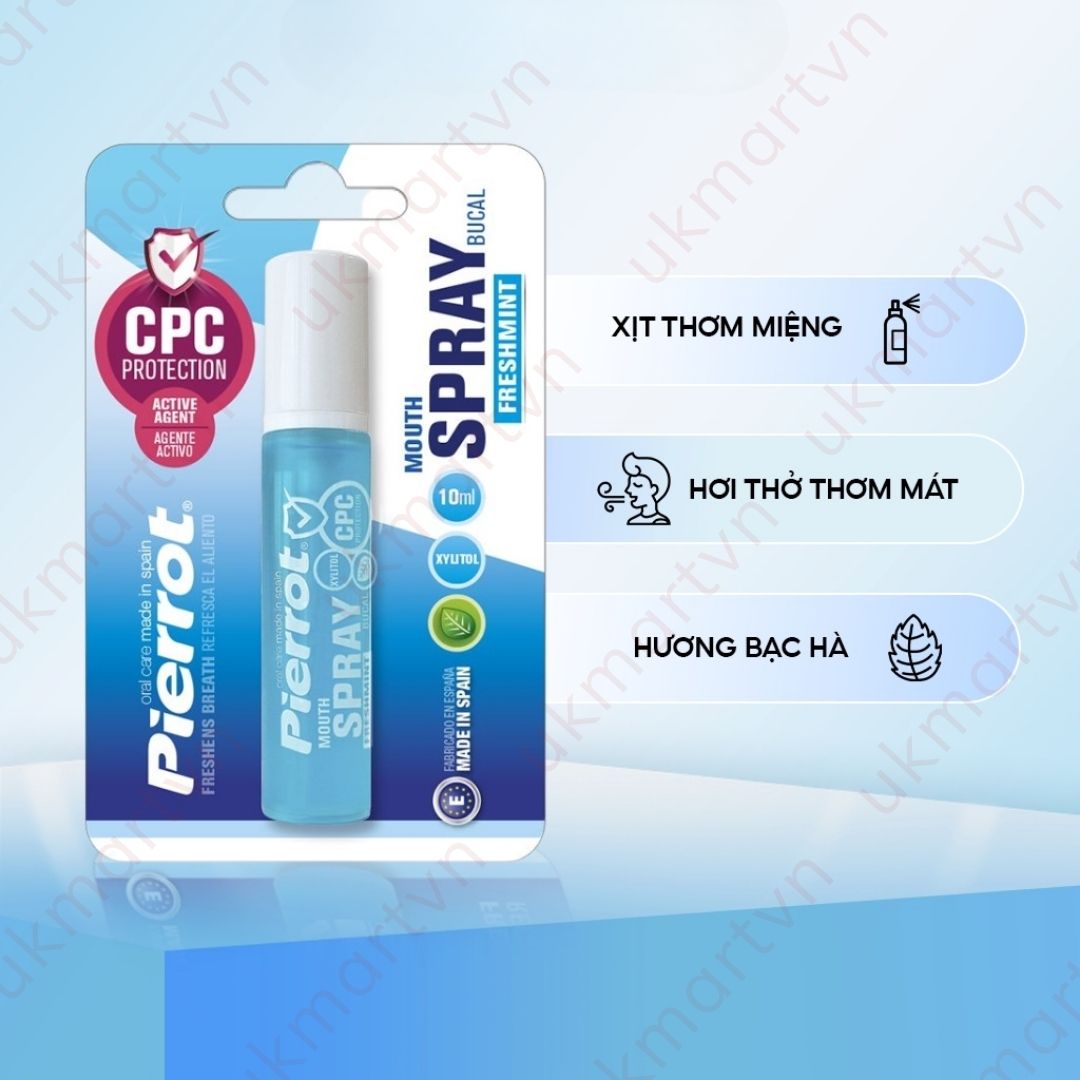 Nước Xịt Thơm Miệng Diệt Khuẩn Pierrot 10ml