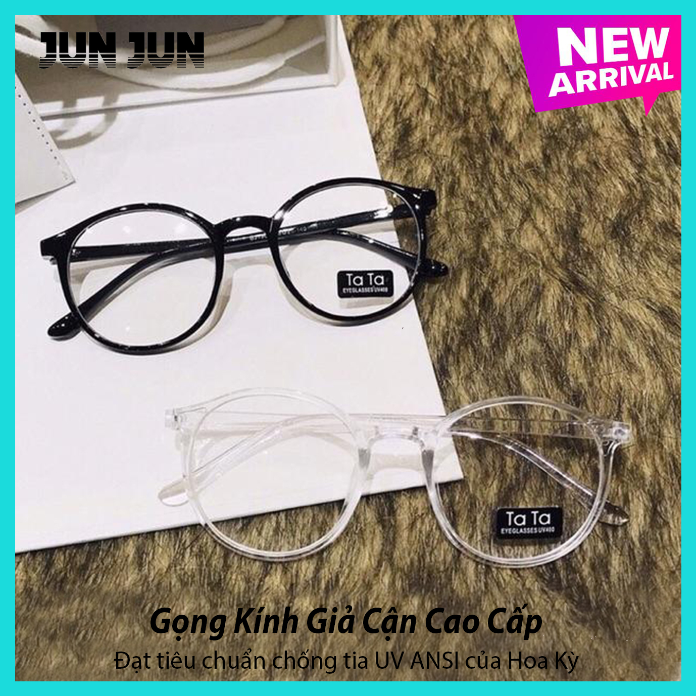 Gọng kính giả cận nam nữ cao cấp Hàn Quốc - Kính cận tròn không độ mẫu đẹp lạ TATA