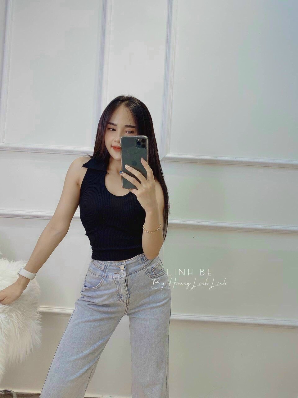 Áo ba lỗ cổ bẻ cực xinh