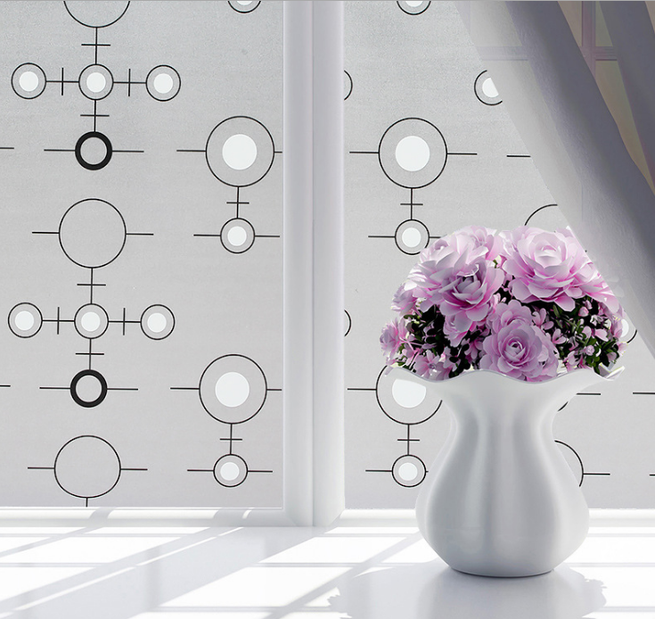 5 Mét Decal Dán Kính Mờ Khổ 45cm Rộng Có Keo - CHẤM TRÒN TRẮNG ĐEN