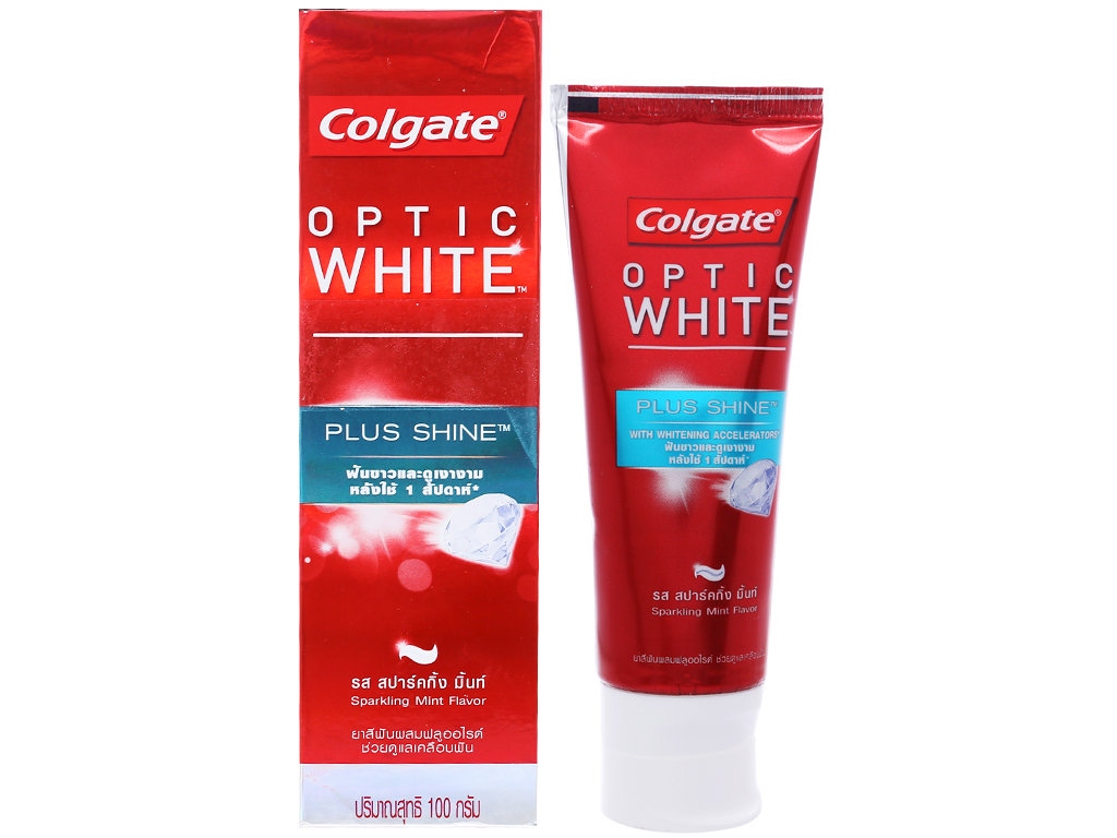 ( mẫu mới 2023) Kem đánh răng Colgate Optic White Plus Shine 100g