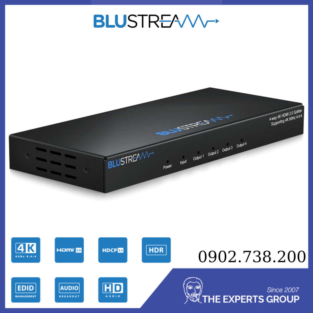 Chính Hãng Blustream 4 Way 4K HDMI Splitter - Giải Pháp Truyền Phát Video