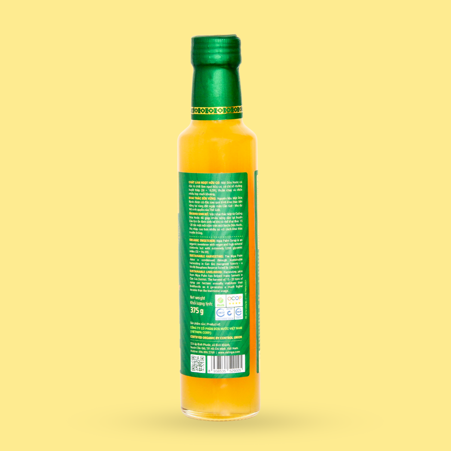 Mật Dừa Nước Cô Đặc Hữu Cơ VIETNIPA - 375g