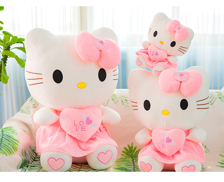 GẤU BÔNG HELLO KITTY ÔM TIM DỄ THƯƠNG SIÊU ĐÁNG YÊU