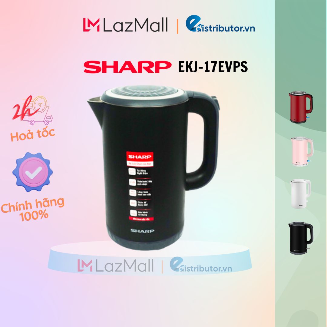 Bình Đun Siêu Tốc SHARP EKJ-17EVPS-BK- Hàng Chính Hãng