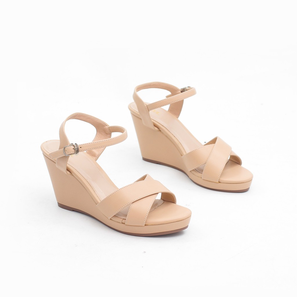 Giày Sandal Đế Xuồng 7cm Quai Chéo P207