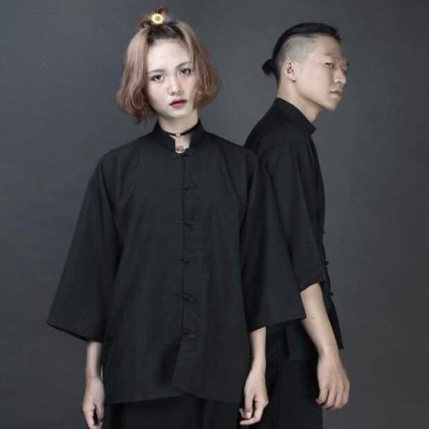 ÁO SƠ MI SHANGHAI UNISEX CỔ NÚT TÀU
