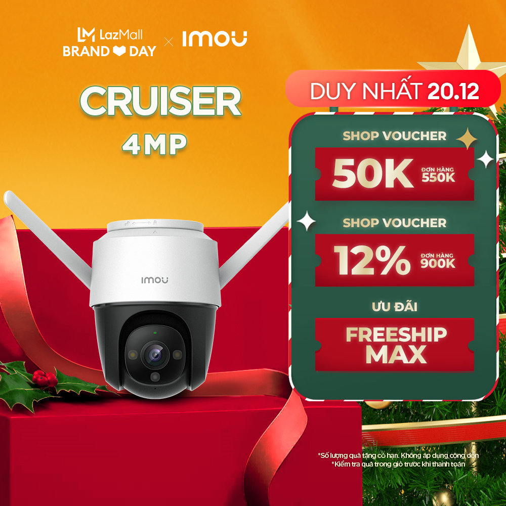 Camera Wifi ngoài trời Imou Cruiser (4MP)(2MP) I IPC-S42FP I Ghi hình màu ban đêm I Đàm thoại 2 chiều I Bảo hành 2 năm