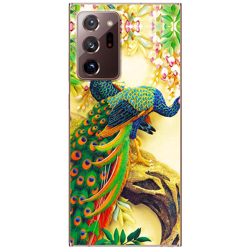 Ốp lưng dành cho Samsung Galaxy Note 10, Note 10 Plus, Note 10 Lite, Note 20, Note 20 Ultra mẫu Chim công trên cành