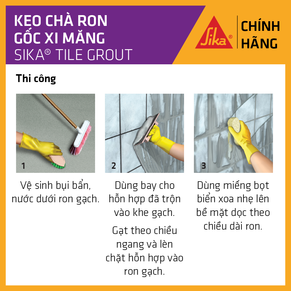 Sika - Keo chà ron chống thấm Sika ® Tile Grout (Trắng) (bao 5 kg)
