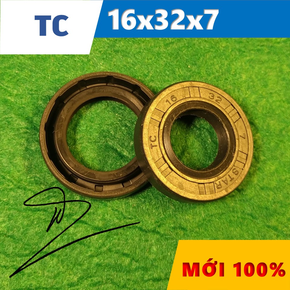 Phớt dầu TC 16x32x7   (Chắn dầu / lò xo / Phớt ben / Oil seal TC 16*32*7)