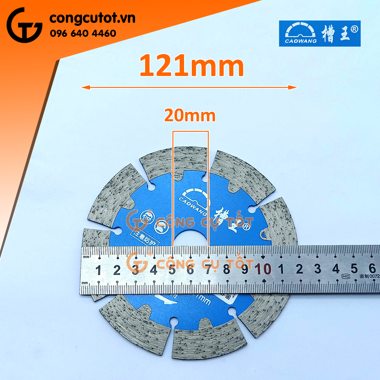 Lưỡi cắt - đá cắt rãnh tường CaoWang Φ121xΦ20x2.1mm
