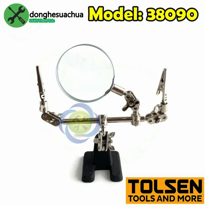 Giá đỡ kẹp board mạch Tolsen 38090 có kính lúp