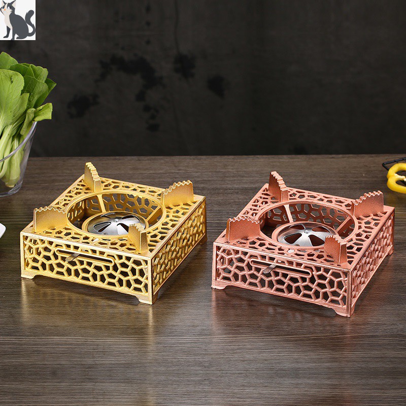 Bếp Cồn Gang Cao Cấp - Mạ Vàng [ Kích Thước : 7cm x 19cm ]