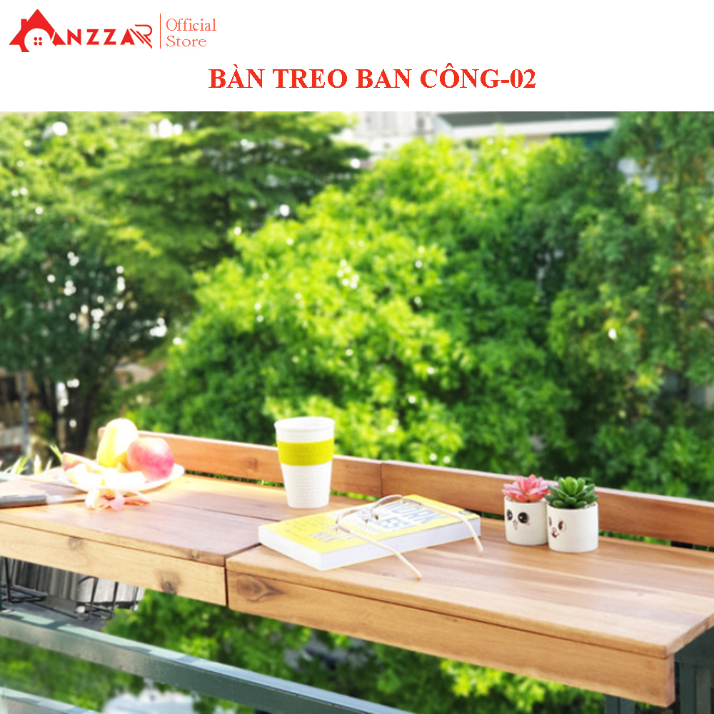 Bàn treo ban công, bàn treo ban công chung cư đẹp, bàn gỗ Anzzar 01