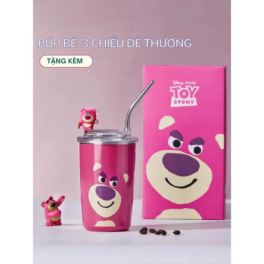 Ly giữ nhiệt gấu dâu Losto TOY STORY lõi inox 304 kèm sticker 3D và ống hút - Bình nước giữ nhiệt gấu dâu Disney, ly giữ nhiệt, ly đựng nước, ly gấu dâu, bình nước, bình đựng nước, bình , ly nước, ly đựng nước giữ nhiệt