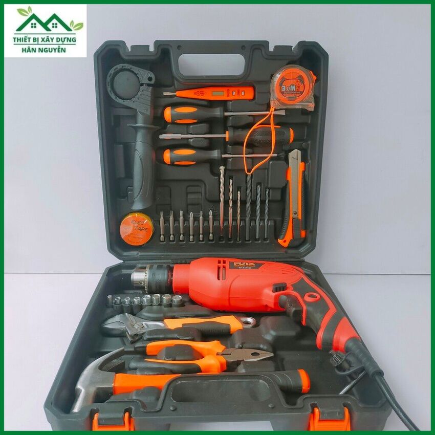 Máy khoan cầm tay Futa,đầu 13mm phụ kiện 30 món,chuyên khoan tường,sắt,gỗ,bắn tôn,khoan điện gia đình