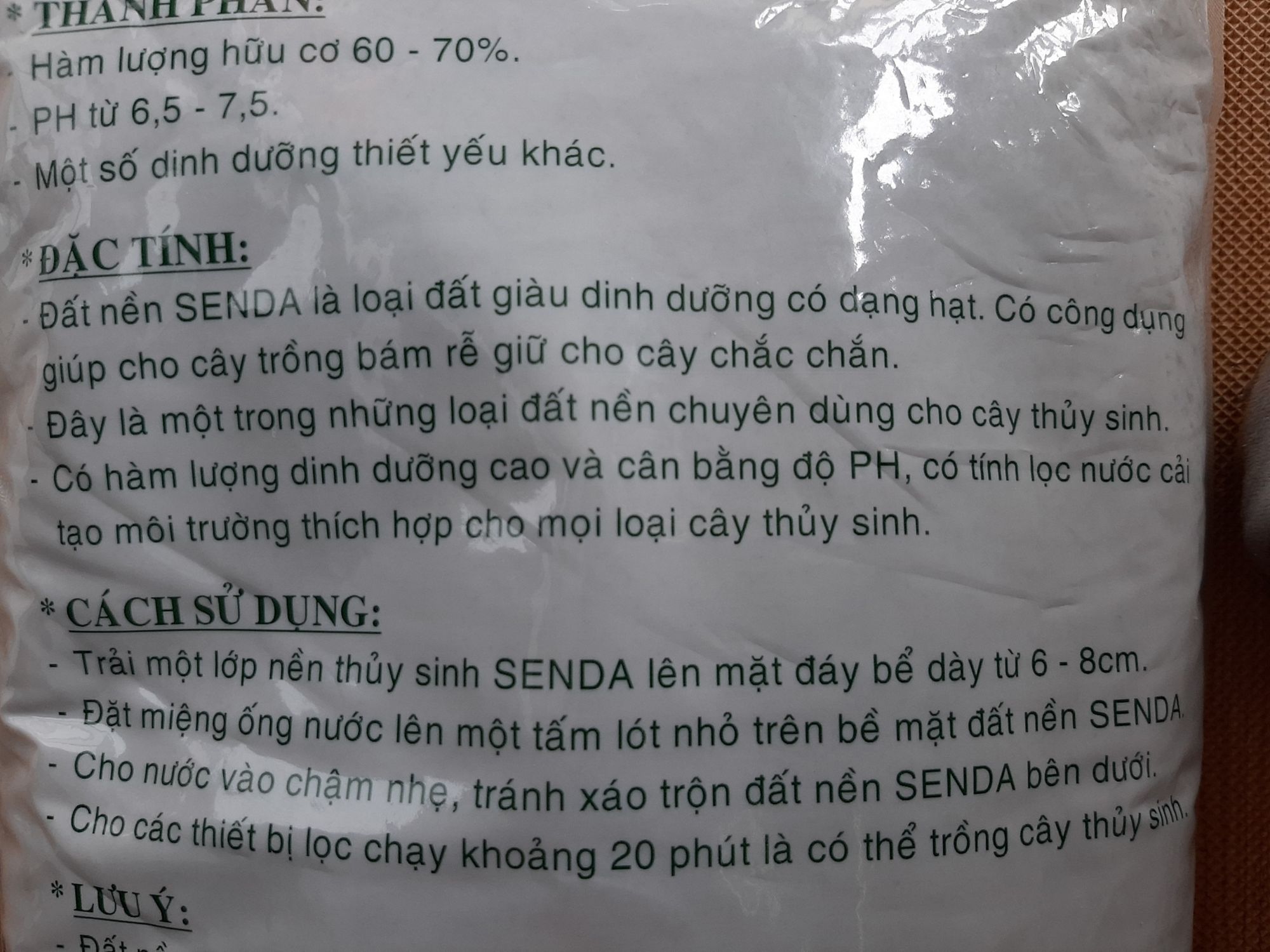 Phân nền  trồng cây thủy sinh Senda cho bể cá cảnh