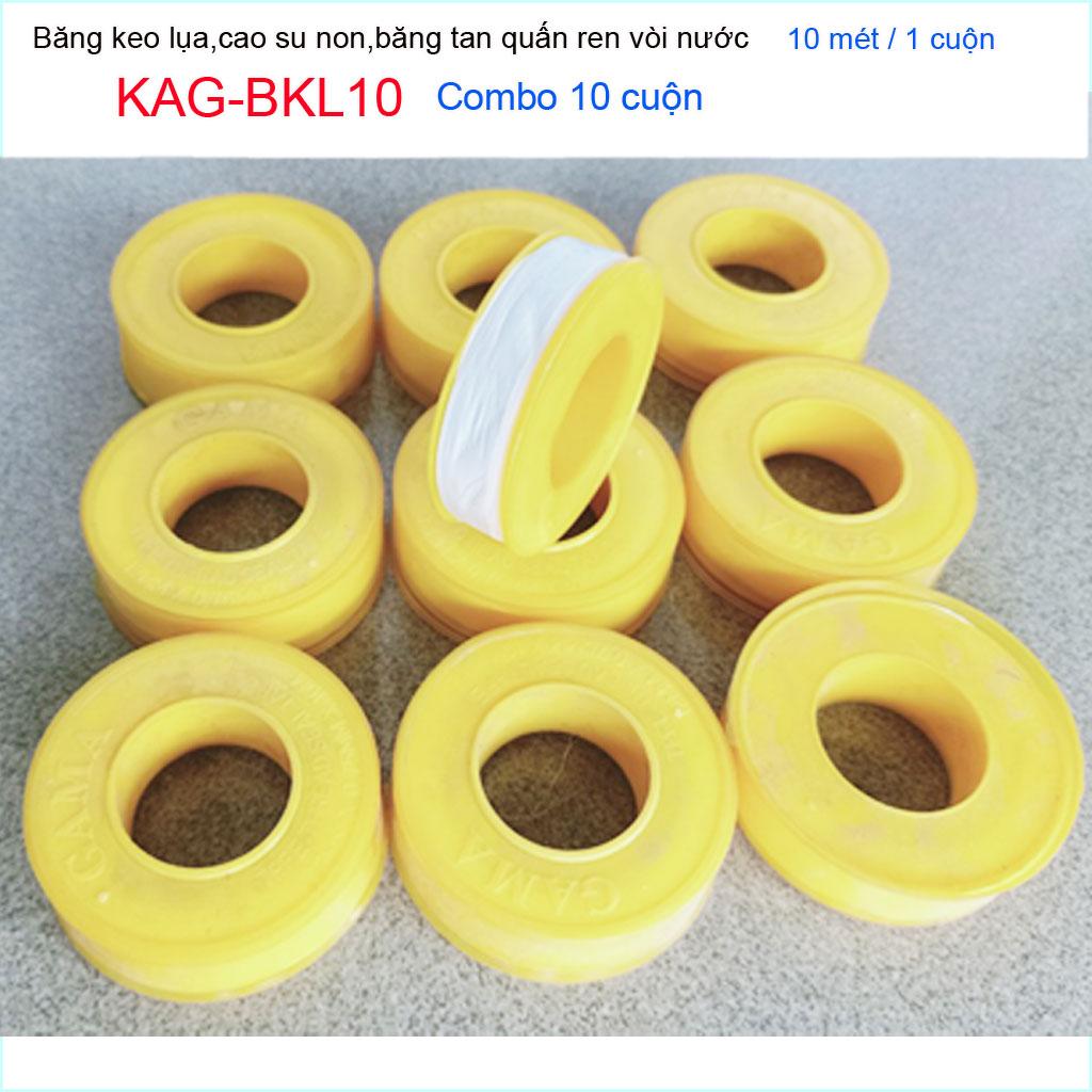 [HCM]Combo10 hộp băng keo lụa 10m Classic combo10 cuộn cao su non 10 meters quấn ống nước KAG-BKL10