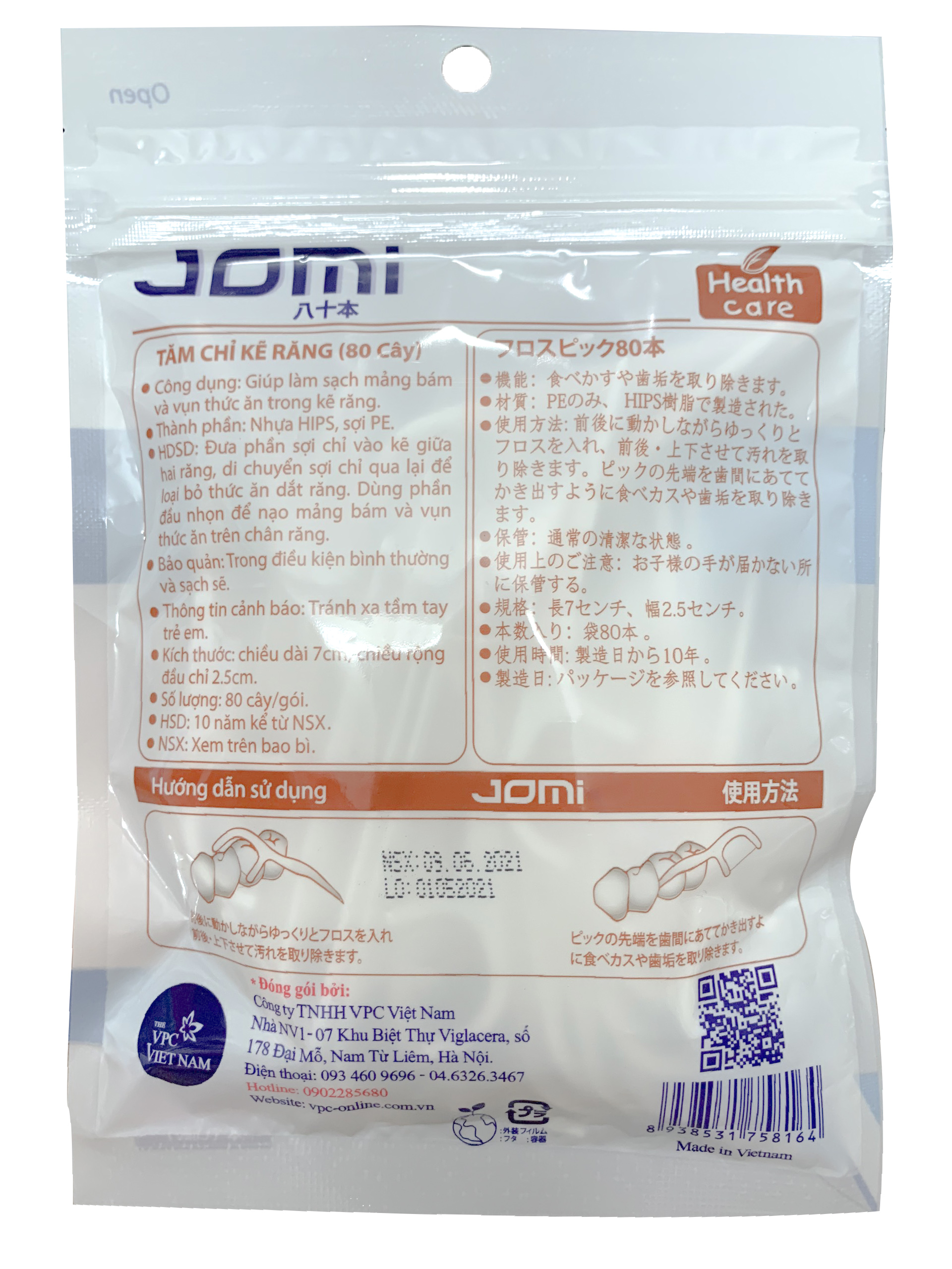 Tăm Chỉ Nha Khoa Jomi Chăm Sóc Răng Miệng