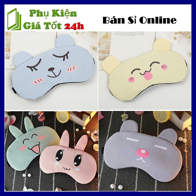 ⚡ Tấm Che Mắt Khi Ngủ Nhiều Hình Ảnh Ngộ Nghĩnh + Túi Gel Làm - Miếng Che Mắt/Bịt Mắt Ngủ Có Túi Gel Massage ⚡