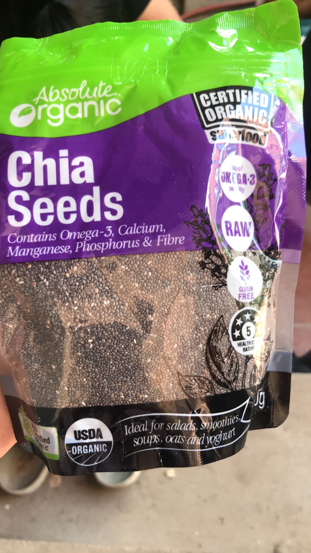 Hạt Chia Úc Organic Chia Seeds Gói 100g
