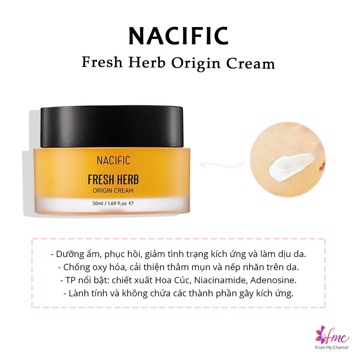 Kem Làm Dịu Da Nacific Fresh Herb Origin Cream 50ml
